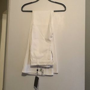 Alexander McQueen size 42 light ivory never worn flared design denim pants.